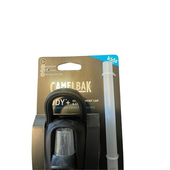New CamelBak Kid's Black Eddy and Chute Mag Bottles + Replacement Cap & Straw - Picture 6 of 6